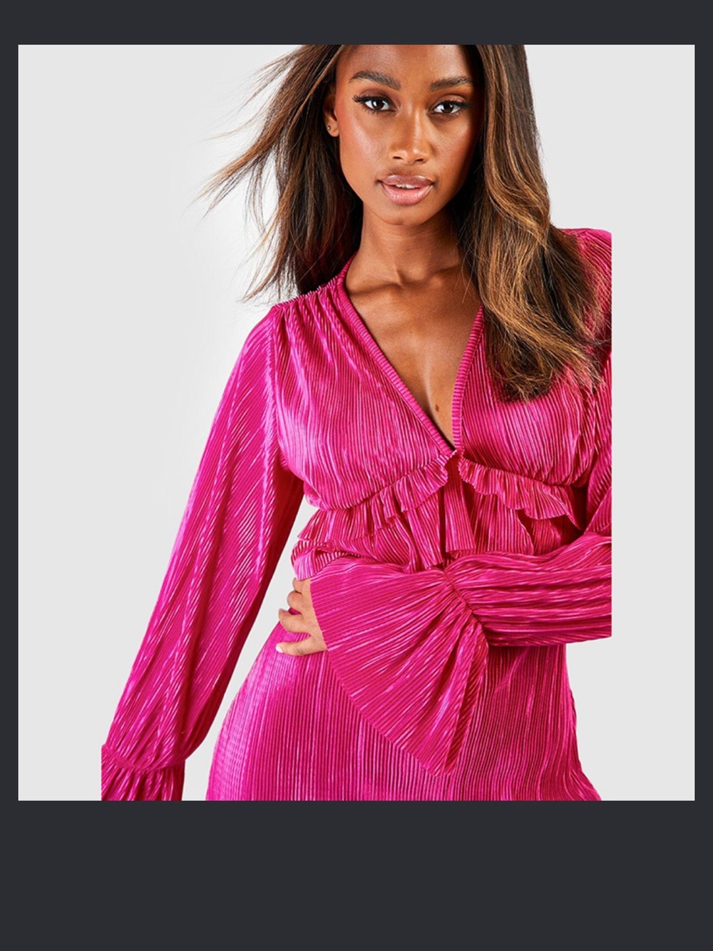 Boohoo Hot Pink Ruffle Maxi Dress - Picture 6 of 15